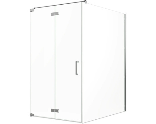 Sprchové dvere s bočnou stenou Jungborn SETTE 120 x 140 cm farba rámu chróm dekor skla číre sklo