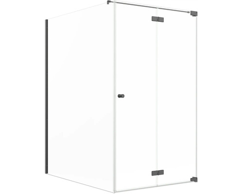 Sprchové dvere s bočnou stenou Jungborn SETTE 140 x 120 cm farba rámu čierna dekor skla číre sklo Sprchové dvere s bočnou stenou Jungborn SETTE 140 x 120 cm farba rámu čierna dekor skla číre sklo