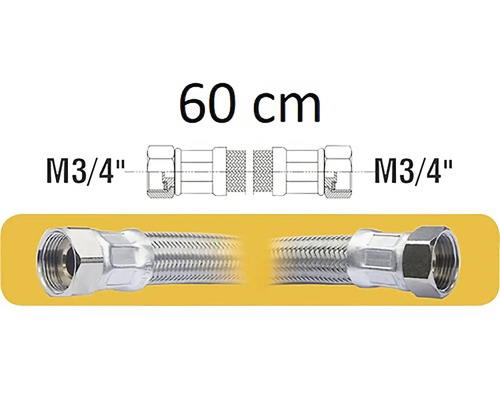 Flexibilná pancierová hadica s dĺžkou 60 cm a s pripojením M3/4 palca