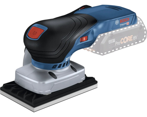 Akumulátorová vibračná brúska Bosch Professional s naznačenou batériou