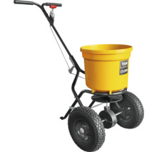 Rozmetadlo so žltou nádobou a dvoma kolesami