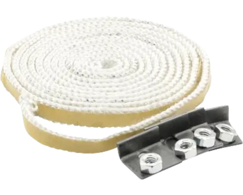 Tesniaca šnúra a upevňovací materiál pre dvierka rúry