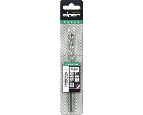 Vrták Alpen HSS Forte Cobalt, priemer 8.0 mm
