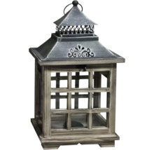 Dekoratívna lampáš z dreva a kovu