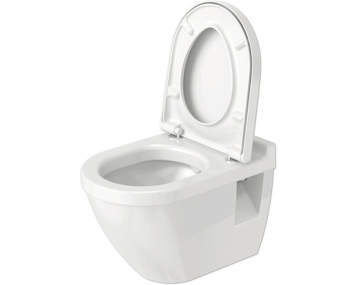 Závesné WC s hlbokým splachovaním, otvoreným splachovacím okrajom a WC sedadlom