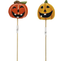 Dva tekvicové zápichy s tvárou na halloweensku výzdobu