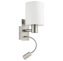 Nástenná lampa s lampičkou na čítanie a látkovým tienidlom