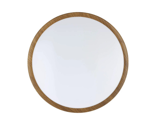 Okrúhle LED stropné svietidlo s dreveným rámom