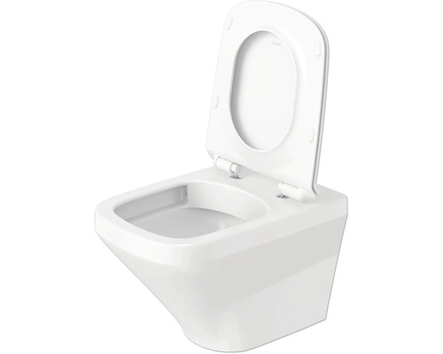 Závesné WC s hlbokým splachovaním, otvoreným splachovacím kruhom a WC sedadlom
