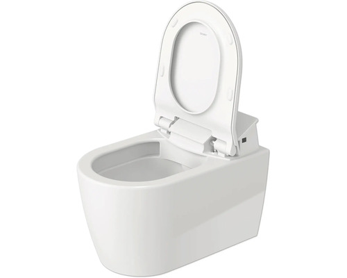 Závesné WC s hlbokým splachovaním, otvoreným splachovacím kruhom a WC sedadlom