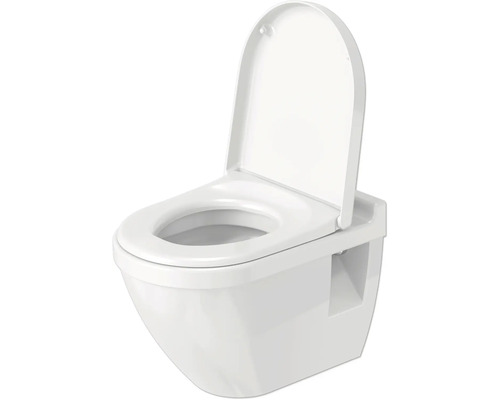 Závesné WC hlboké splachovanie s otvoreným splachovacím okrajom a WC sedadlo