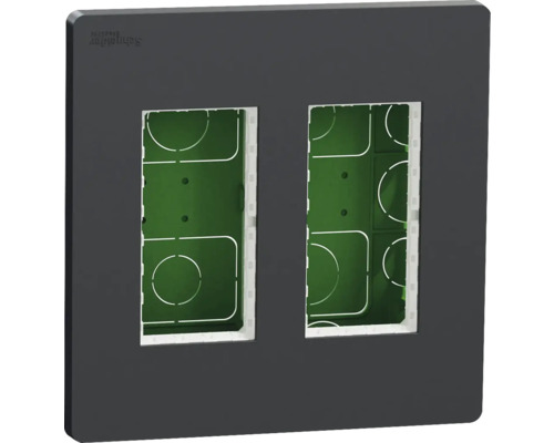 Centrálna jednotka Schneider Electric NU172454 2x4 modulov zapustená, antracit Logo Schneider Electric. Dvojitý rámček pre spínače a zásuvky