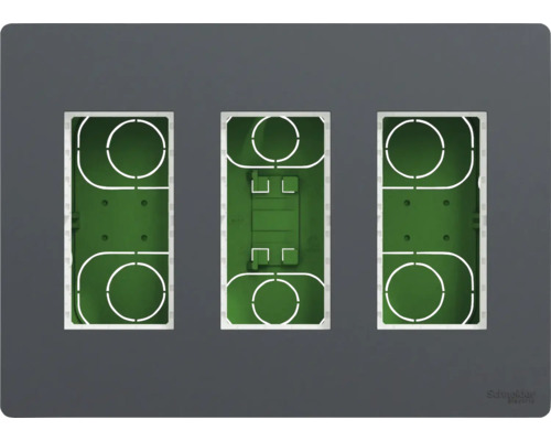 Centrálna jednotka Schneider Electric NU173454 3x4 moduly, zapustená, antracit Logo spoločnosti Schneider Electric. Rám spínača pre tri spínacie vložky.