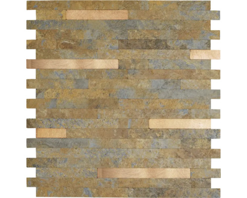 Mozaiková dlaždica z prírodného kameňa s obdĺžnikovými prvkami