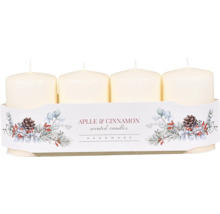 Sada štyroch vonných sviečok jablko a škorica