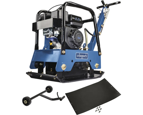 Vibračná doska Scheppach s podvozkom a gumovou podložkou