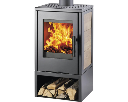 Krbové kachle Haas & Sohn VENTO oceľ čierna 6,3 kW easy-control regulácia vzduchu Krbové kachle s priestorom na drevo a ohňom