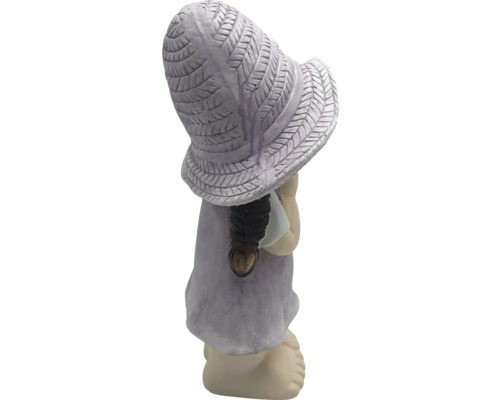 Záhradná figúrka dievčaťa s klobúkom, dekorácia pre vonkajšie použitie