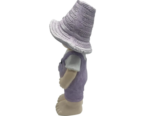 Dekoratívna figúrka chlapca s klobúkom a montérkami do záhrady