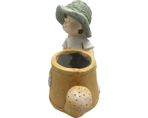 Dekoratívna záhradná figúrka chlapca s krhlou ako kvetináč