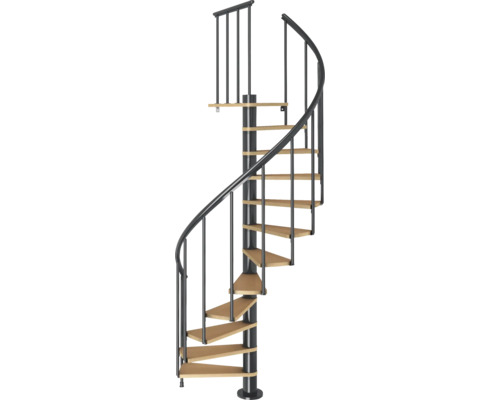 Vretenové schodisko z kovu a dreva