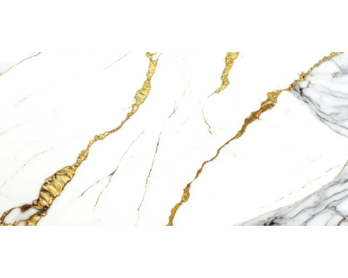 Dekoratívna dlaždica s mramorovým vzhľadom a zlatými ozdobami