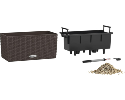 Kvetináč so zavlažovacím systémom a príslušenstvom