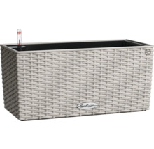 Obdĺžnikový kvetináč so zavlažovacím systémom a vzhľadom ratanu