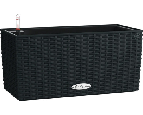 Obdĺžnikový kvetináč so zavlažovacím systémom a tkaným vzhľadom