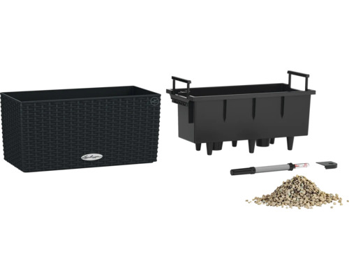 Obdĺžnikový kvetináč so zavlažovacím systémom a príslušenstvom