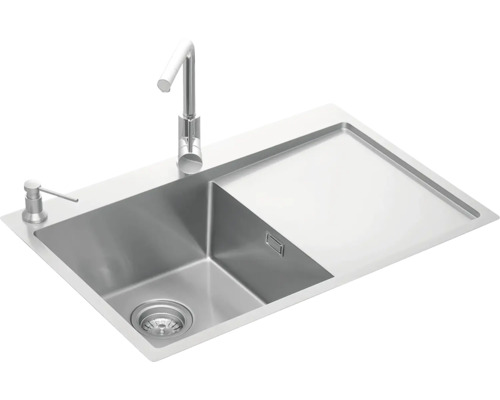 Drez s odkvapkávacou plochou, batériou a dávkovačom mydla