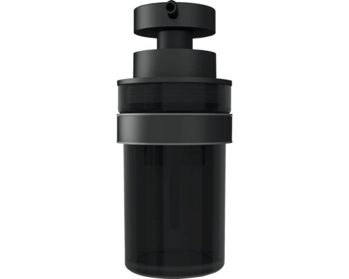 Čierny dávkovač mydla do kúpeľne a kuchyne