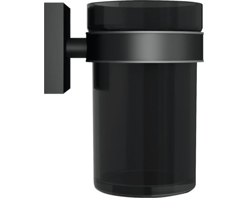 Čierny pohár na zubné kefky na montáž na stenu