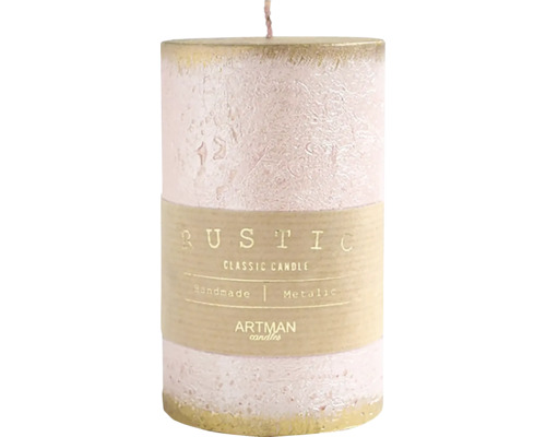 Rustikálna stĺpová sviečka s papierovou páskou