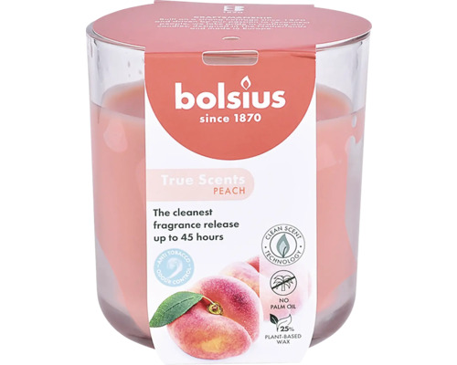 Sviečka vonná v skle TRUE SCENTS 9x10 cm broskyňa 210 g