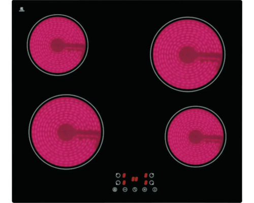 Sklokeramická varná doska so štyrmi varnými zónami