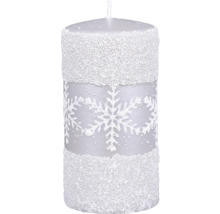 Dekoratívna stĺpová sviečka so vzorom snehovej vločky