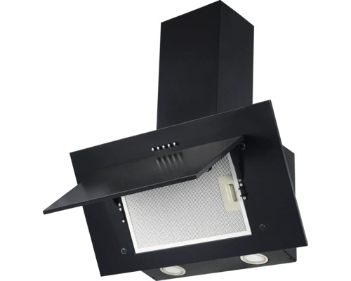 Odsávač pár s otvorenou klapkou tukového filtra a osvetlením