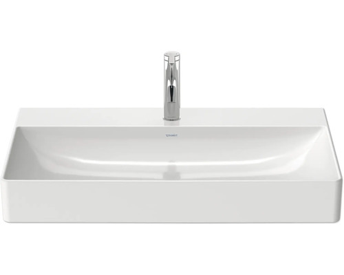 Obdĺžnikové umývadlo na dosku zo sanitárnej keramiky s batériou