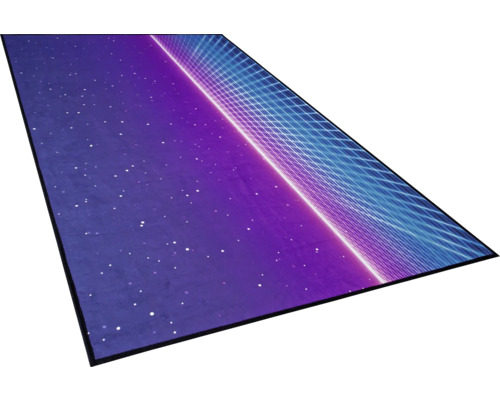 Obdĺžnikový koberec s retro mriežkovým vzorom a hviezdami