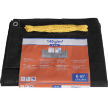 Stavebná plachta s lanom a okami, hmotnosť 140 gramov na meter štvorcový, veľkosť 6 metrov štvorcových