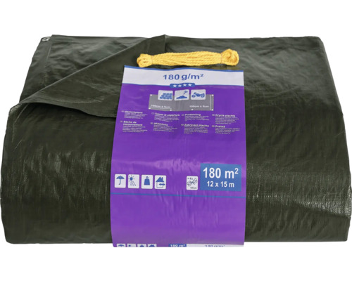 Krycia plachta s rozmermi 12 x 15 metrov a hmotnosťou 180 gramov na meter štvorcový