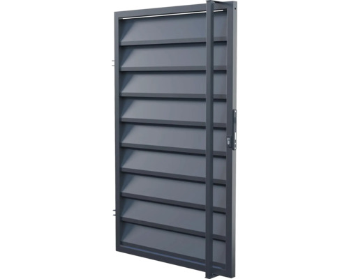 Bránka POLARGOS Mistral 90x150 cm ľavá s madlom antracit RAL7016 elektrozámok Sivá záhradná bránka s lamelami