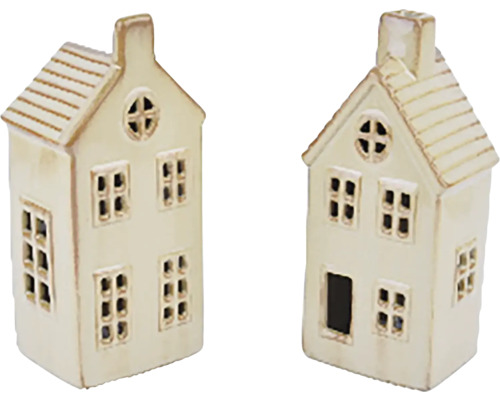 Dva ozdobné domy z keramiky
