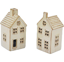 Dva dekoratívne domy z keramiky