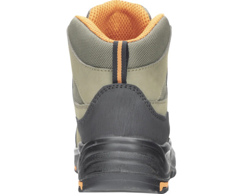 Pohľad zozadu na outdoorovú obuv s textilným povrchom a zosilneným pätovým pultom