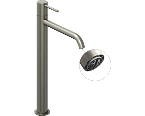 Umývadlová batéria s otvoreným výtokom a vybratým perlátorom