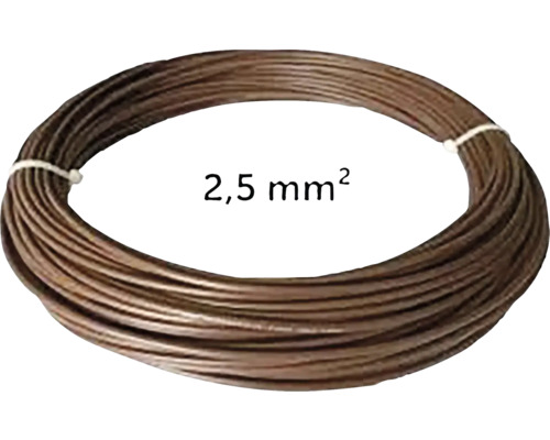 Hnedý vodič pre uhlíkové fólie LARX 2,5 mm2, návin 25 m Cievka drôtu s prierezom 2,5 mm²