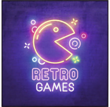 Neónová reklama s motívom retro hier