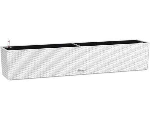 Obdĺžnikový kvetináč s pleteným vzhľadom a ukazovateľom hladiny vody